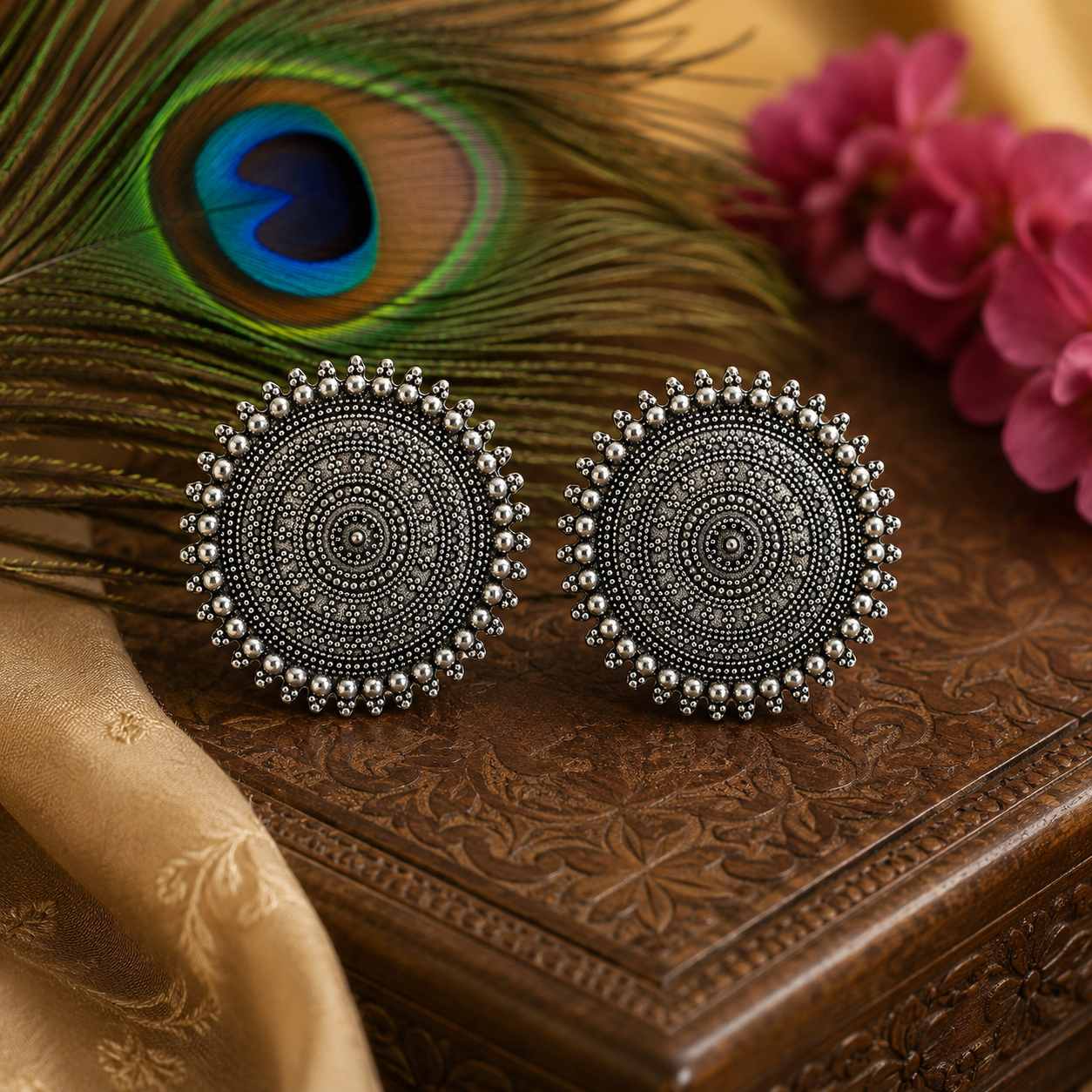 Boho Round Disc Earrings