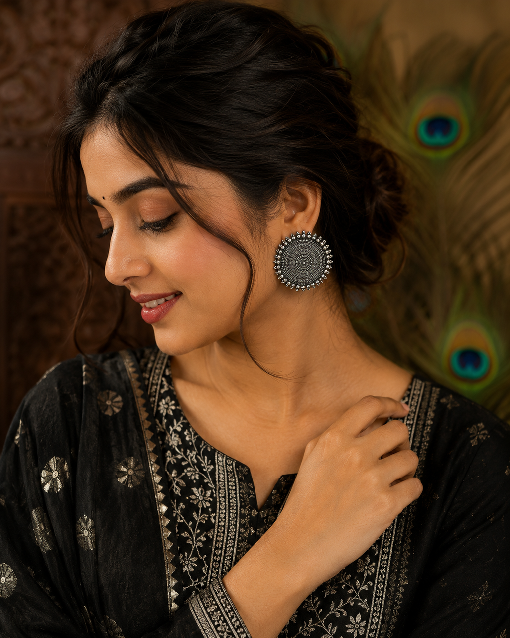 Boho Round Disc Earrings