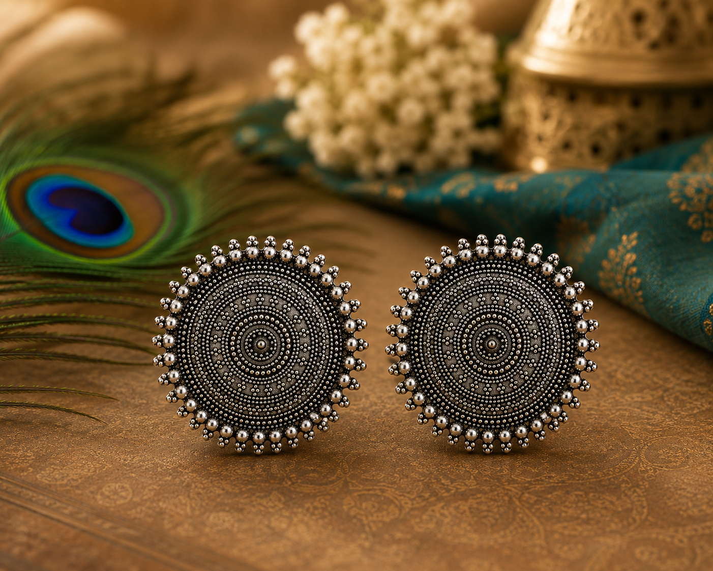 Boho Round Disc Earrings