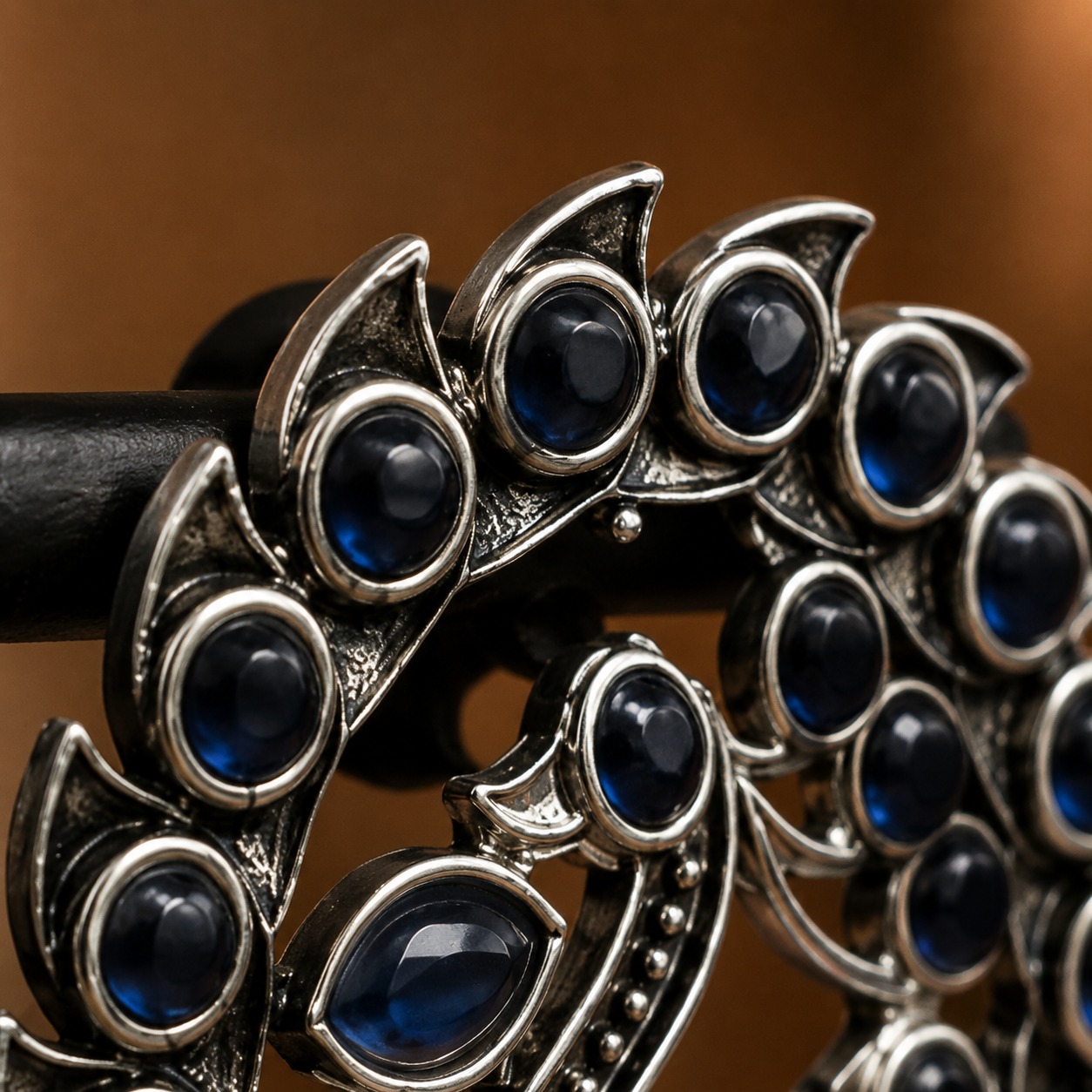 Oxidised Peacock Jhumka Earrings