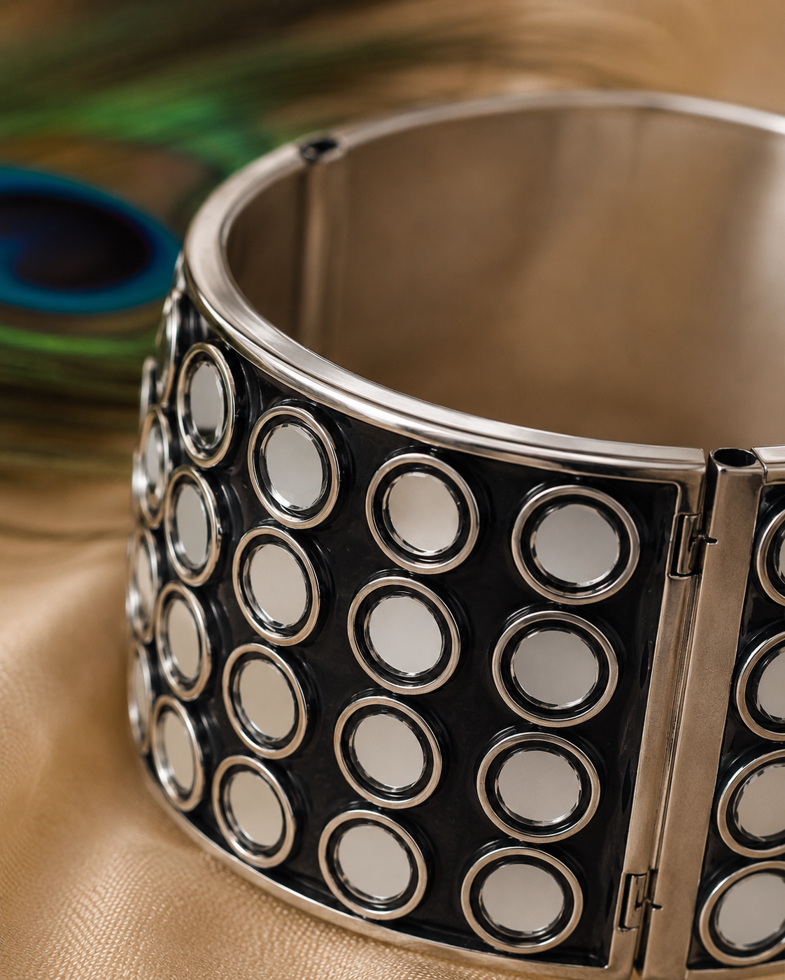 Mirror Black Oxidised Kada Bracelet