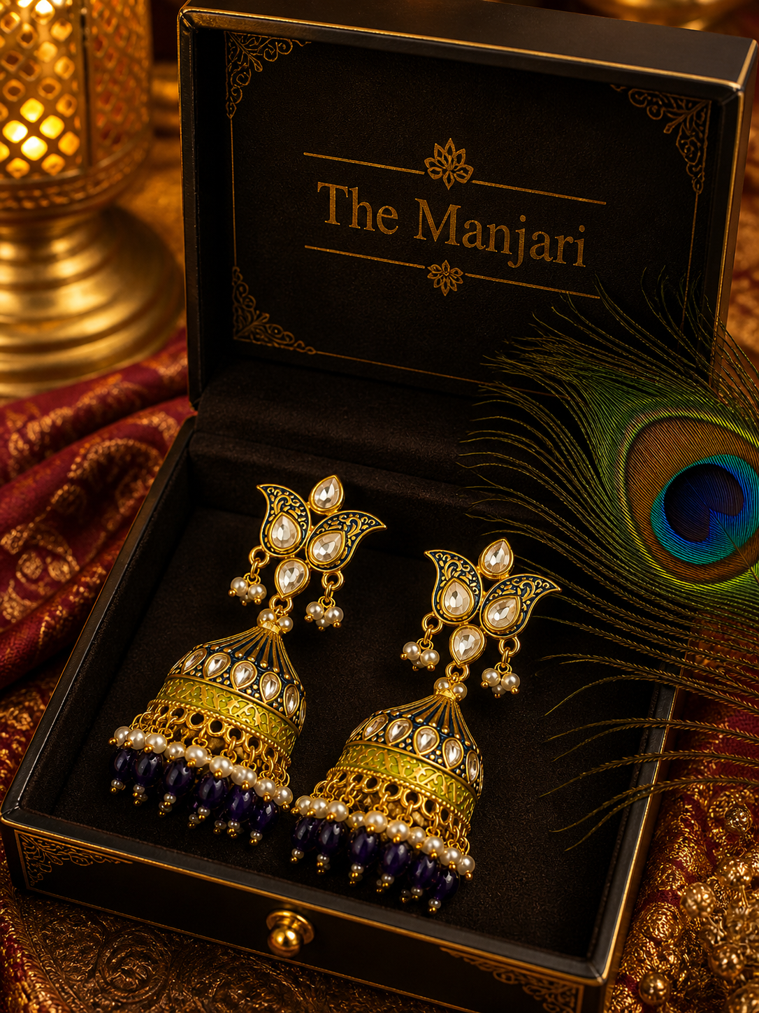 Kundan Jhumka Earrings for Women | Pearl Drop Ethnic Earrings