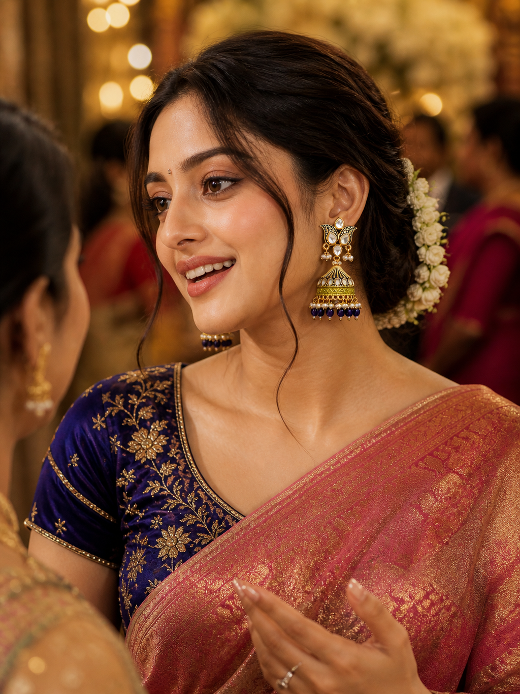Kundan Jhumka Earrings for Women | Pearl Drop Ethnic Earrings