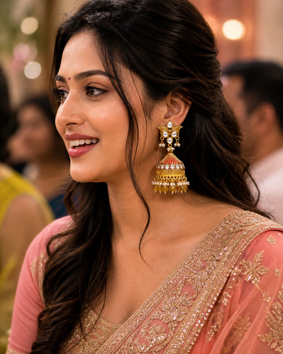 Kundan Jhumka Earrings for Women | Pearl Drop Ethnic Earrings