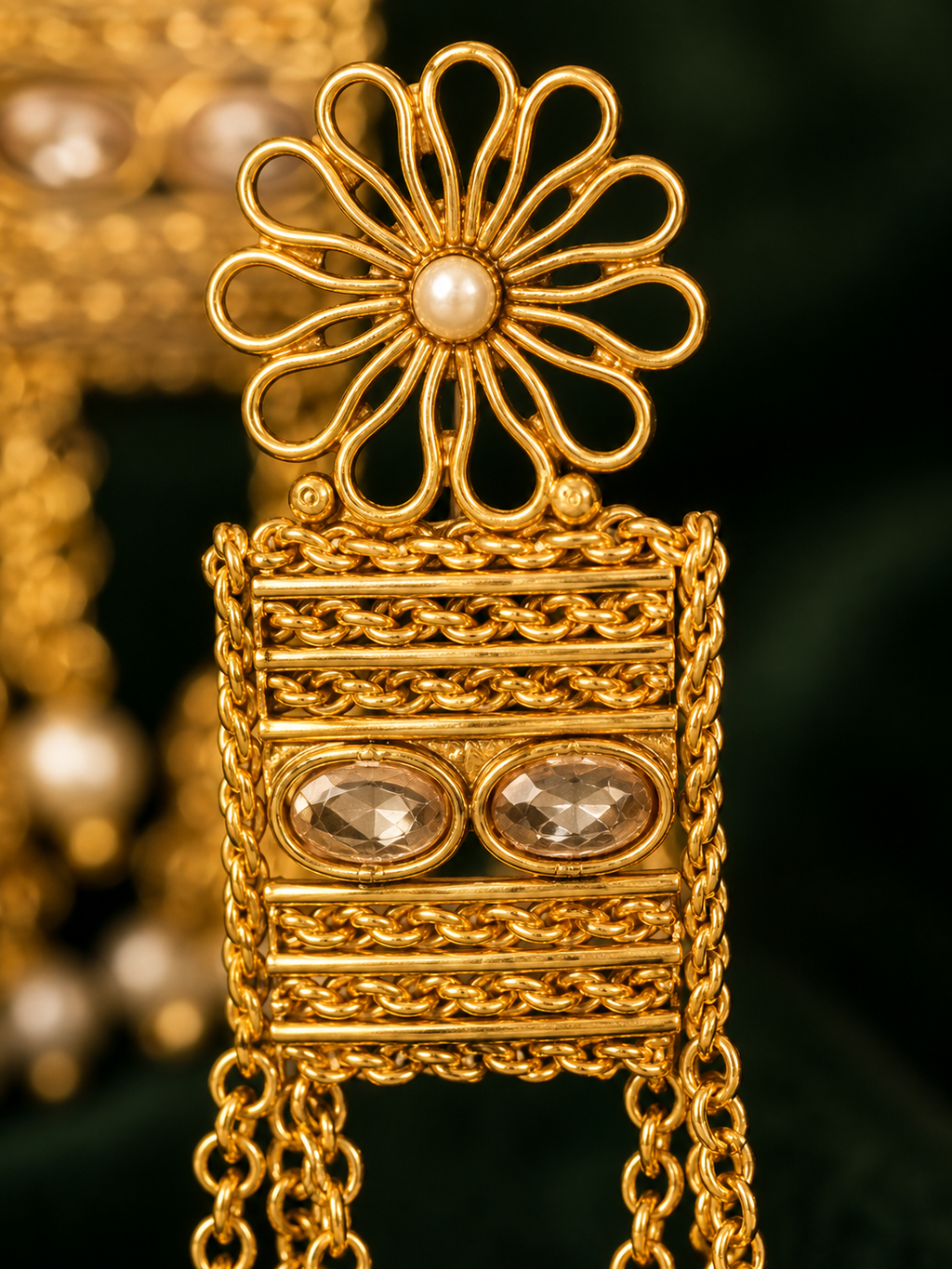 Royal Cascade Gold Jhumka Earrings