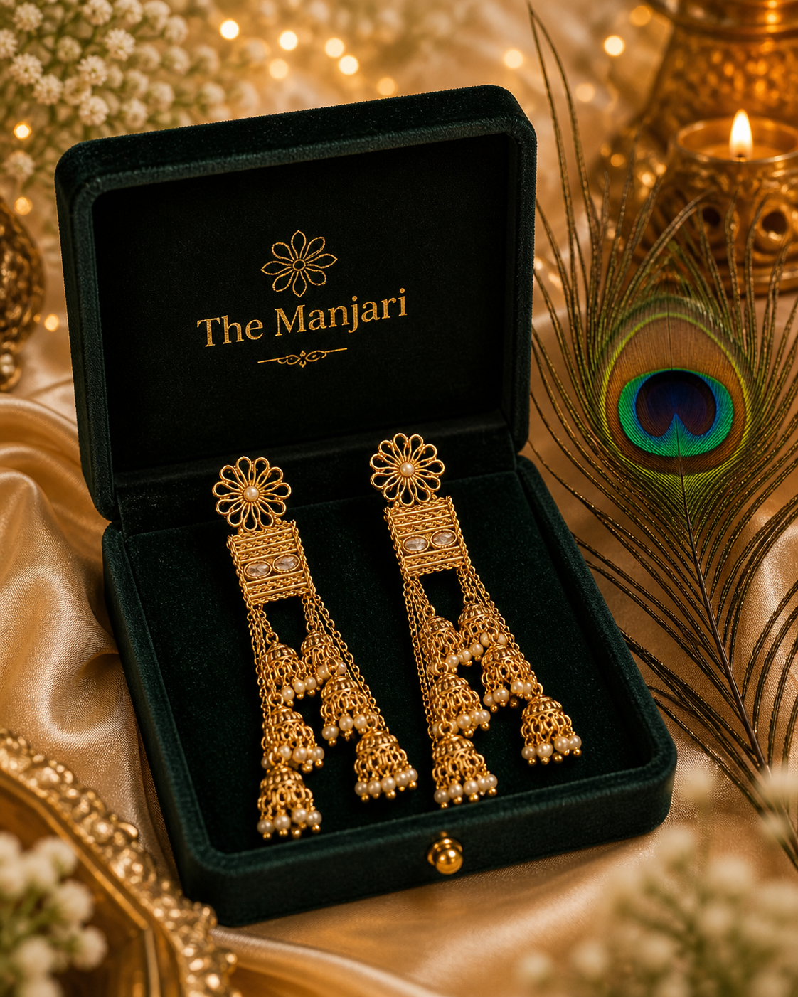 Traditional Indian Jhumka Dangle Earrings for Women – Statement Bridal & Festive Ethnic Jewelry | Pearl Tassel Earrings