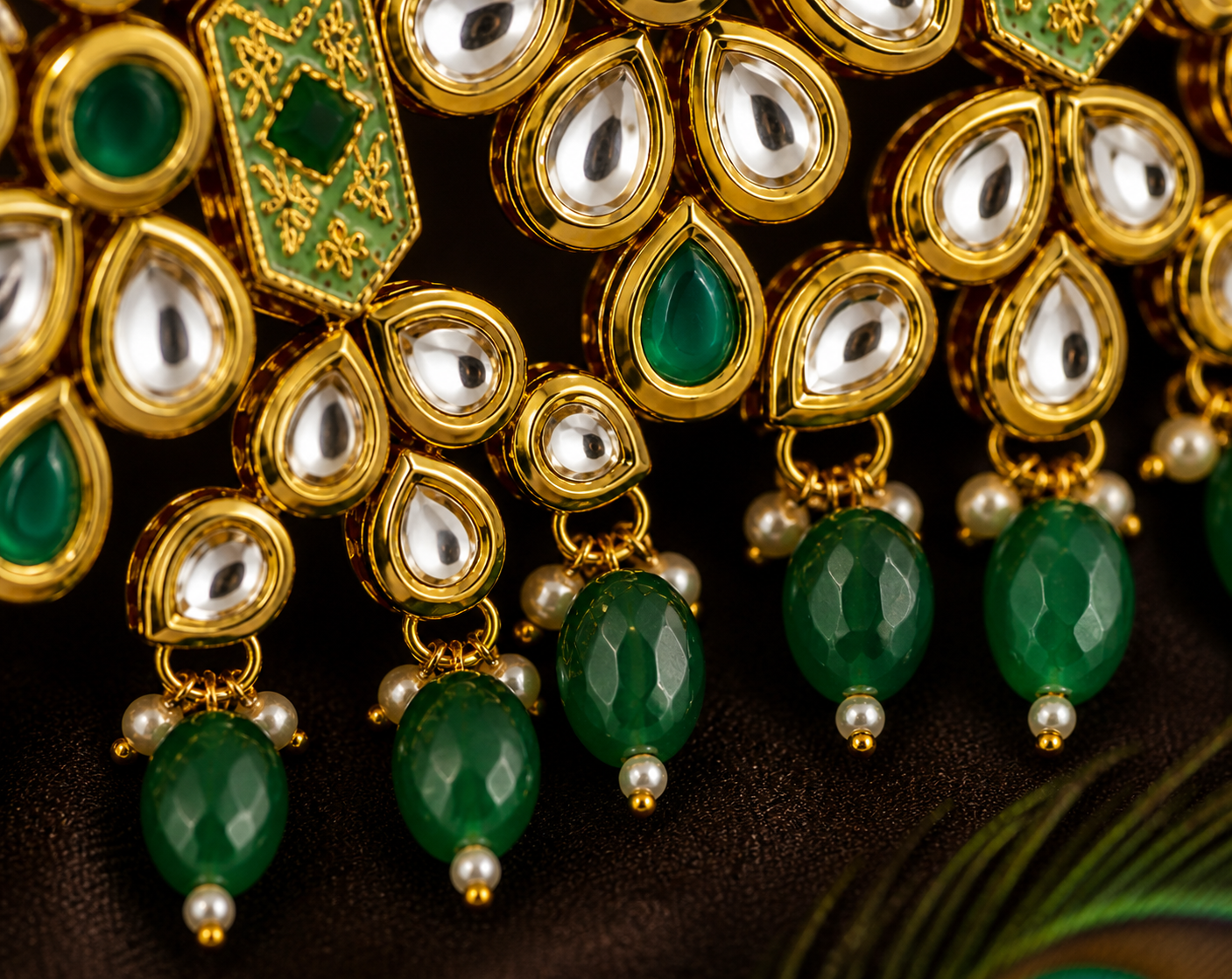 Royal Kundan Green Choker Set
