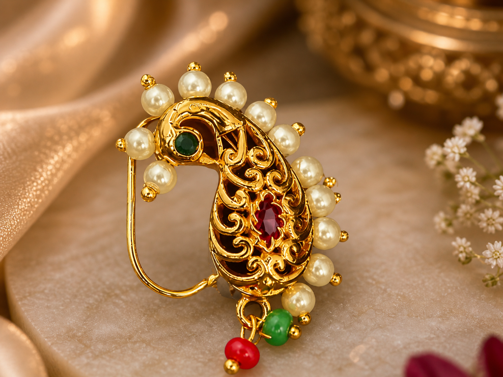 Royal Pearl Press-On Nose Pin