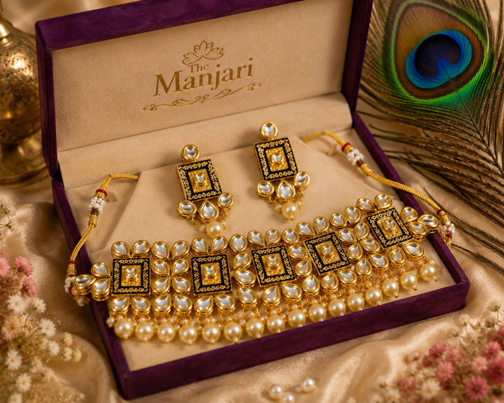 Royal Kundan Pearl Choker Set