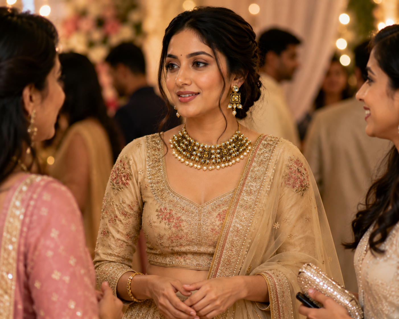Royal Kundan Pearl Choker Set