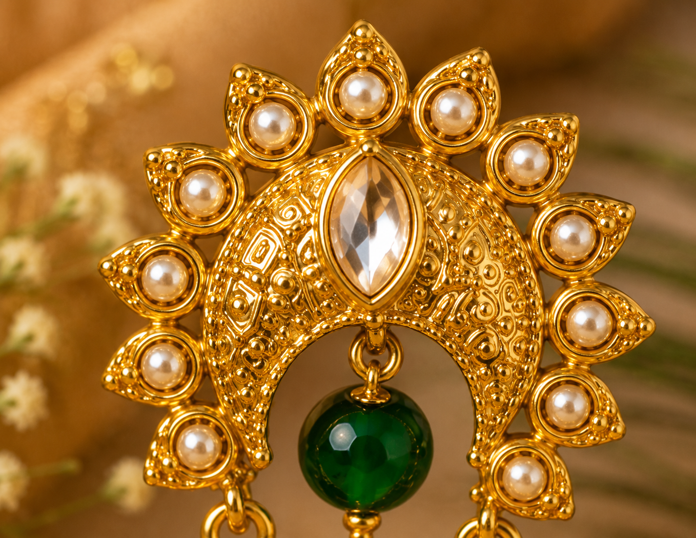 High Gold Kundan Jhumka Earrings