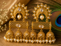 High Gold Kundan Jhumka Earrings