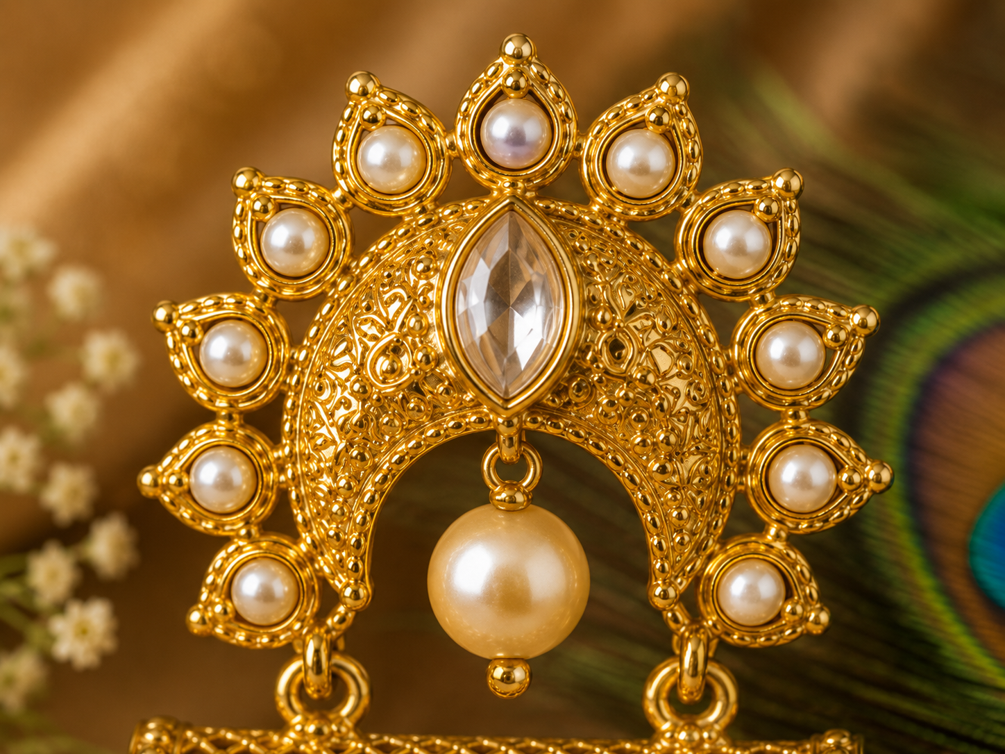 High Gold Kundan Jhumka Earrings