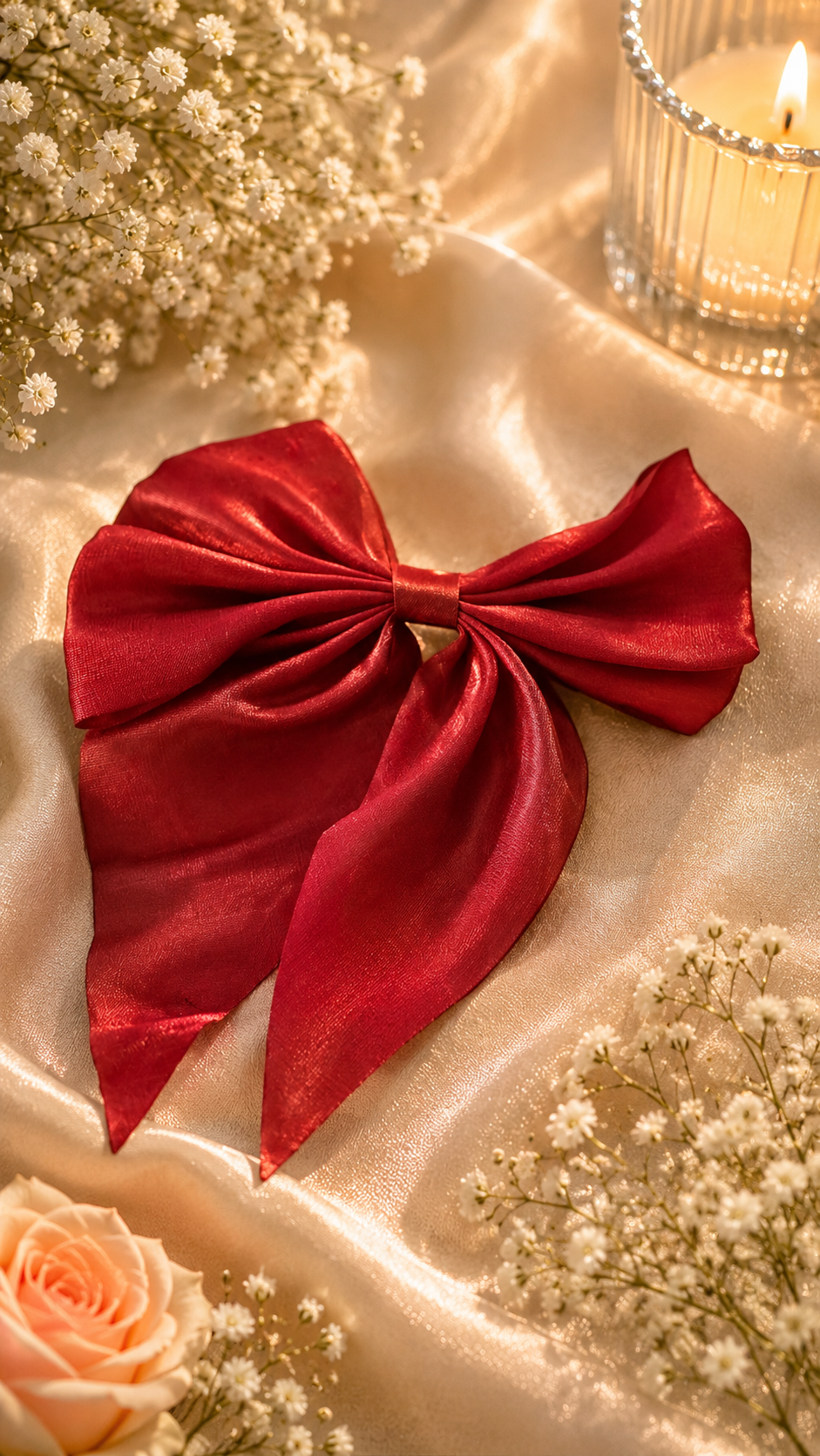 Oversized Satin Hair Bow Clip for Women & Girls – Soft Ribbon Hair Accessory, Coquette Bow Barrette