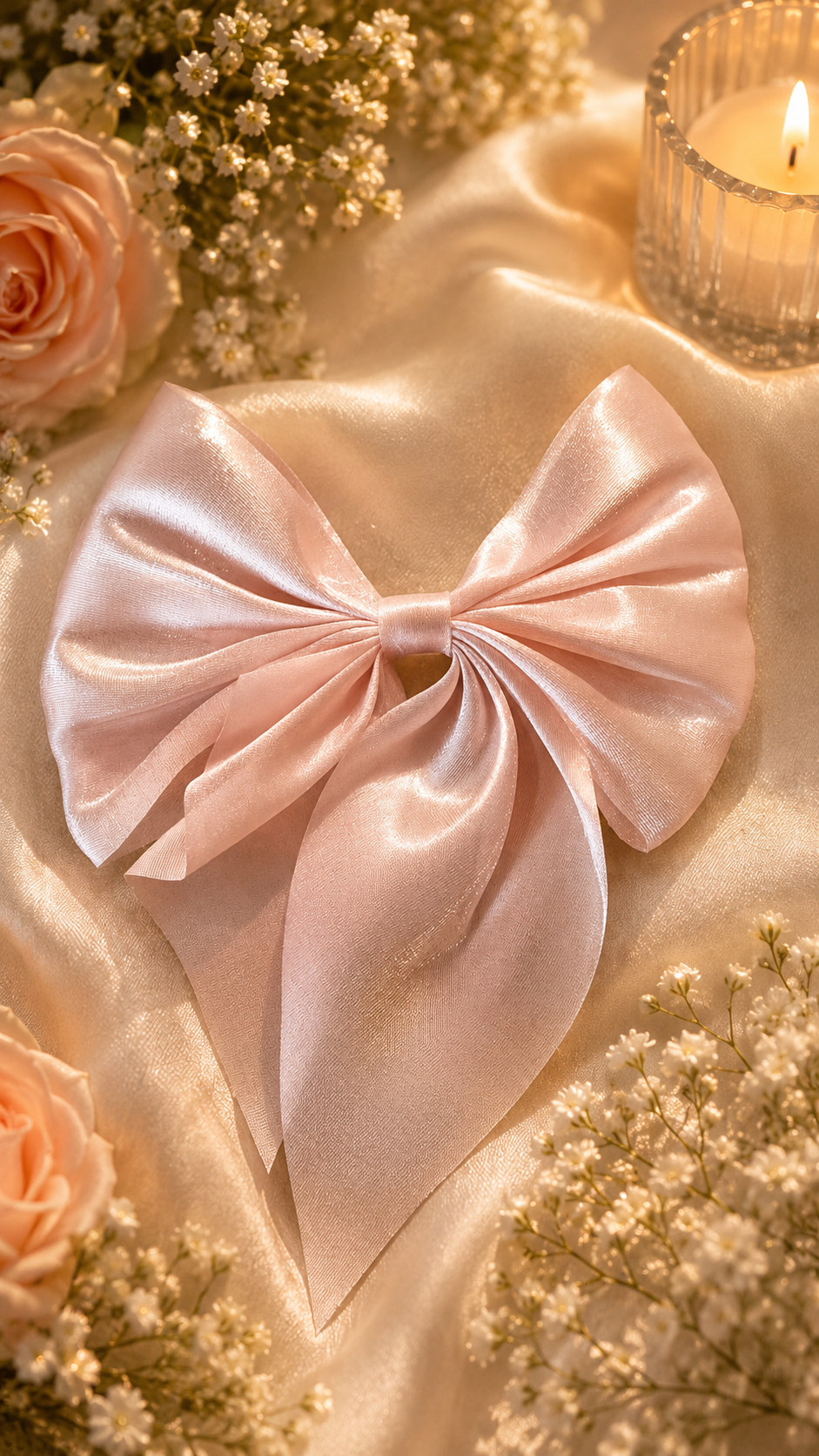 Oversized Satin Hair Bow Clip for Women & Girls – Soft Ribbon Hair Accessory, Coquette Bow Barrette