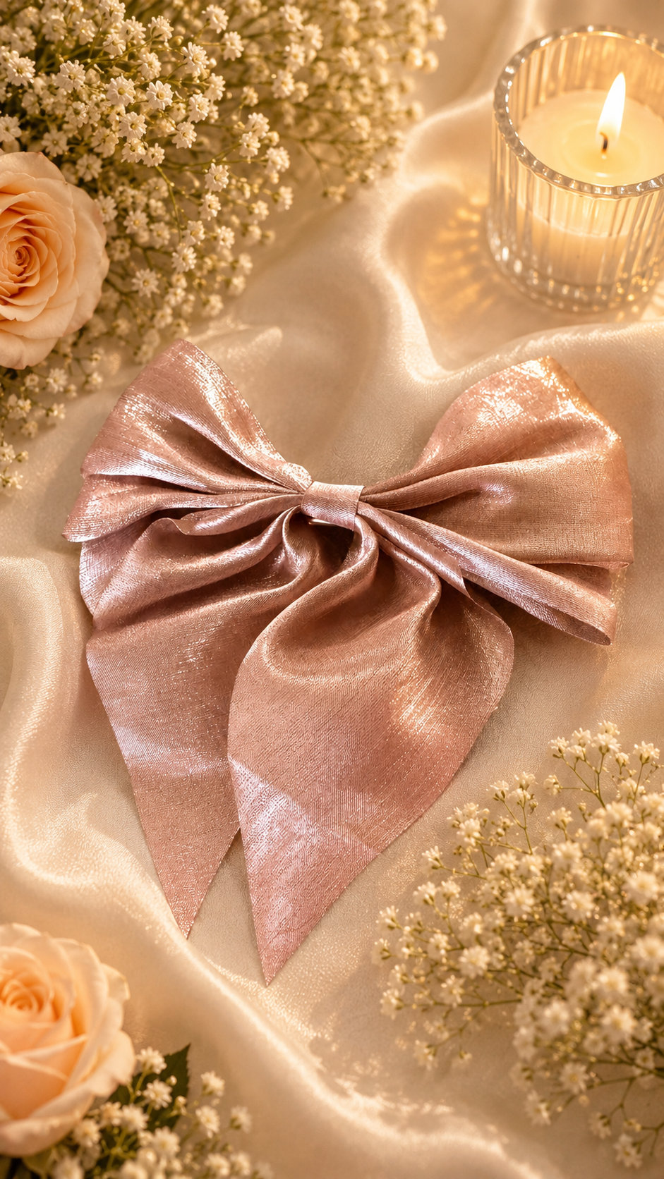 Oversized Satin Hair Bow Clip for Women & Girls – Soft Ribbon Hair Accessory, Coquette Bow Barrette