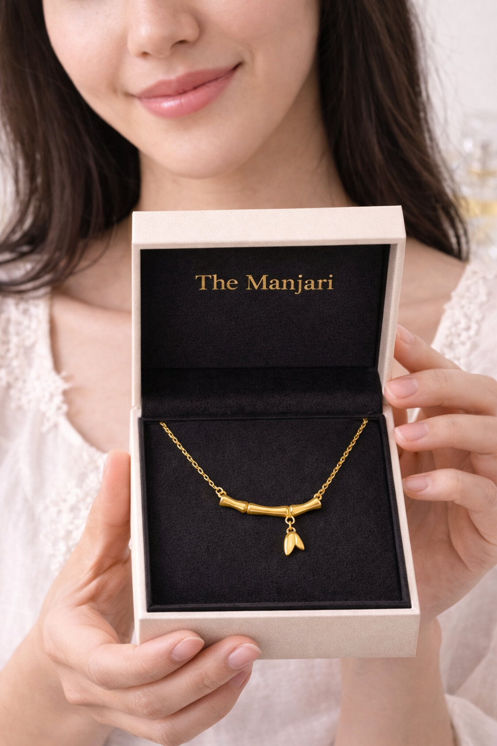 Bamboo Heart Necklace & Bracelet Set