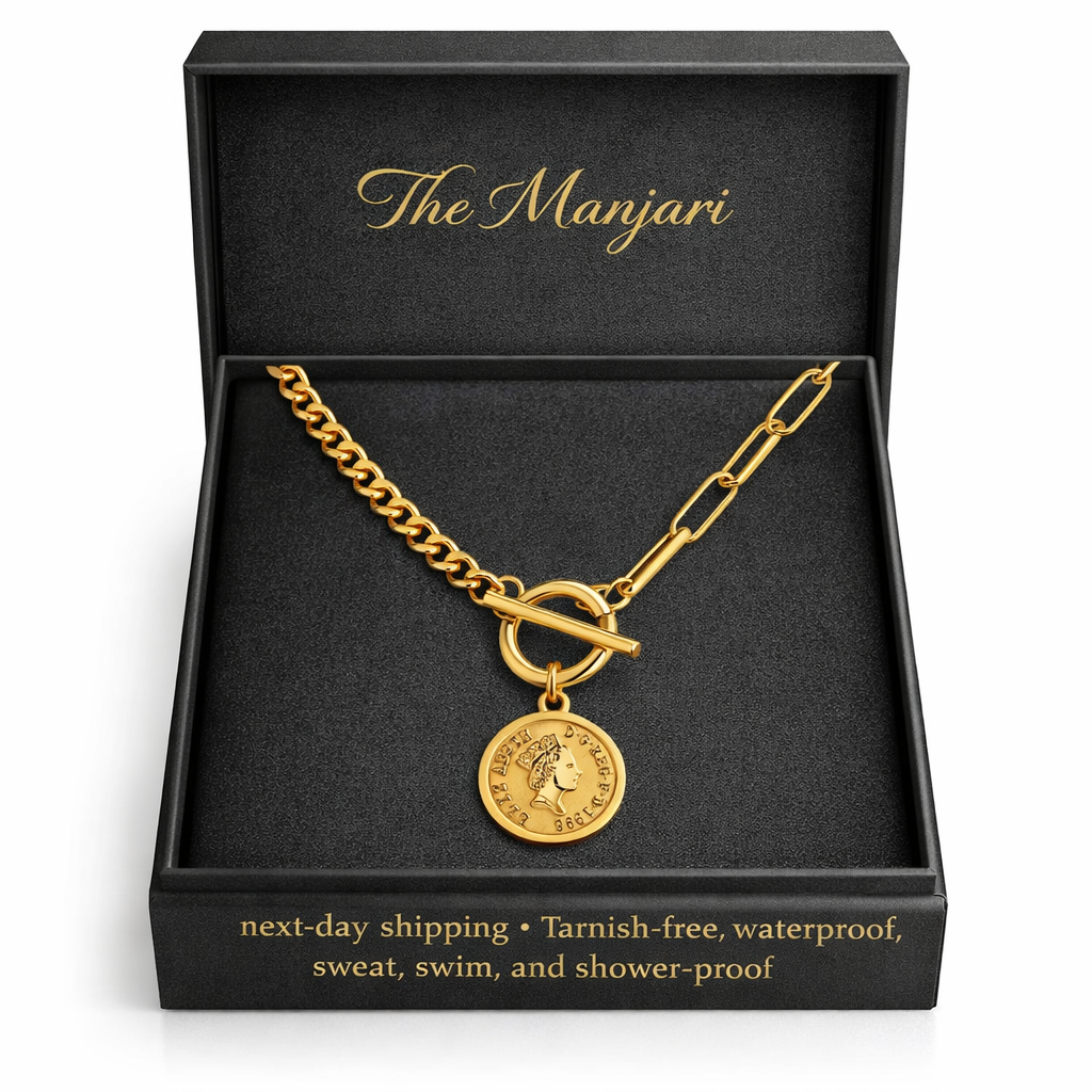 Gold & Silver Coin Charm Necklace