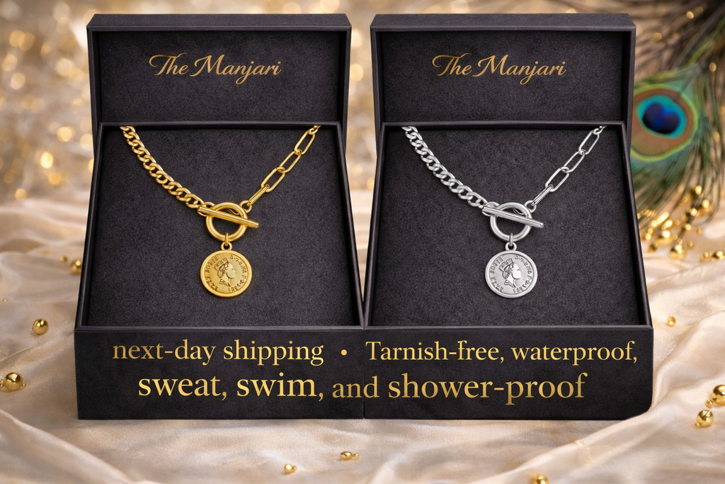 Gold & Silver Coin Charm Necklace