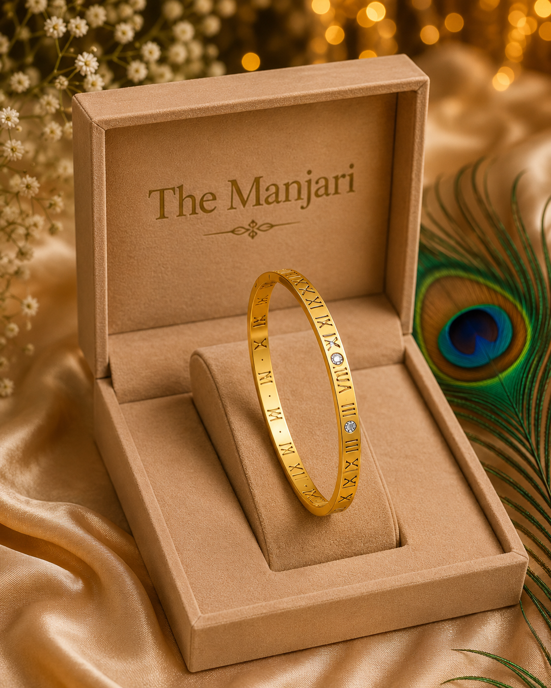 Luxury Roman Numeral Jewelry Collection | Gold & Silver Necklace, Bracelet, Bangle Bracelet & Earrings Set | Waterproof Tarnish-Free Stainless Steel Gift for Her