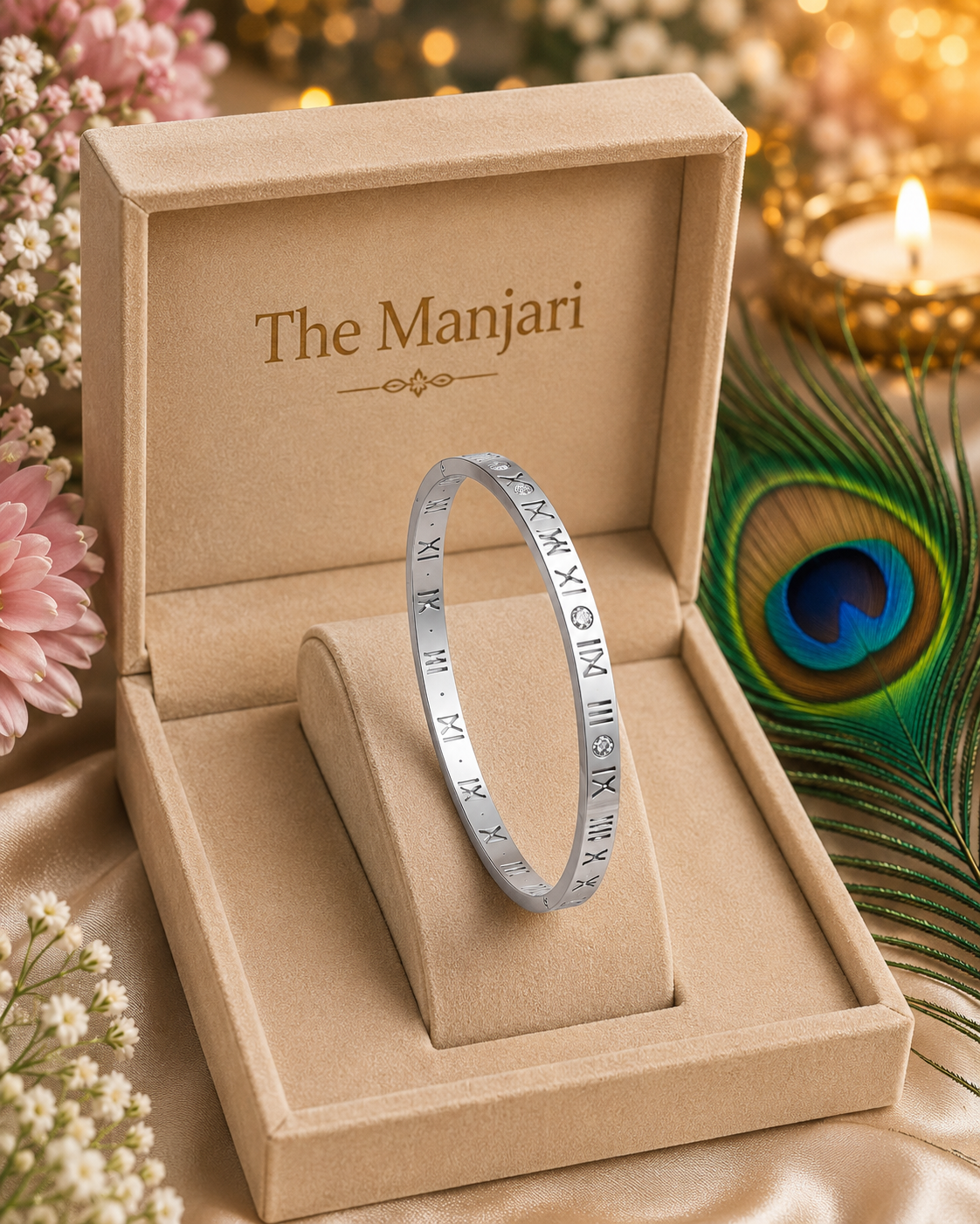 Luxury Roman Numeral Jewelry Collection | Gold & Silver Necklace, Bracelet, Bangle Bracelet & Earrings Set | Waterproof Tarnish-Free Stainless Steel Gift for Her