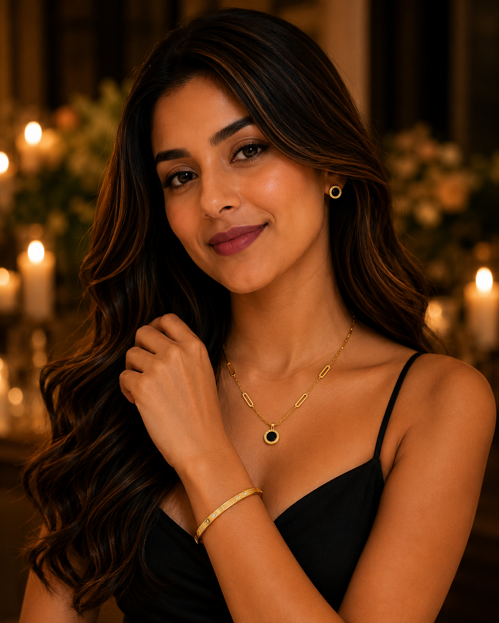 Luxury Roman Numeral Jewelry Collection | Gold & Silver Necklace, Bracelet, Bangle Bracelet & Earrings Set | Waterproof Tarnish-Free Stainless Steel Gift for Her