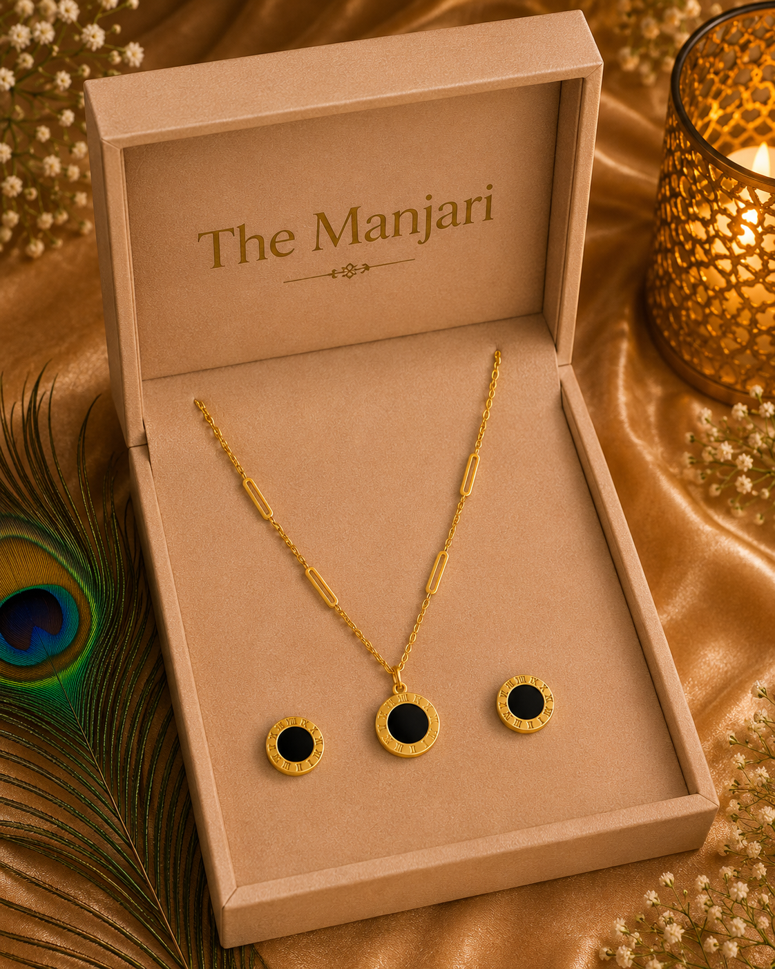 Luxury Roman Numeral Jewelry Collection | Gold & Silver Necklace, Bracelet, Bangle Bracelet & Earrings Set | Waterproof Tarnish-Free Stainless Steel Gift for Her