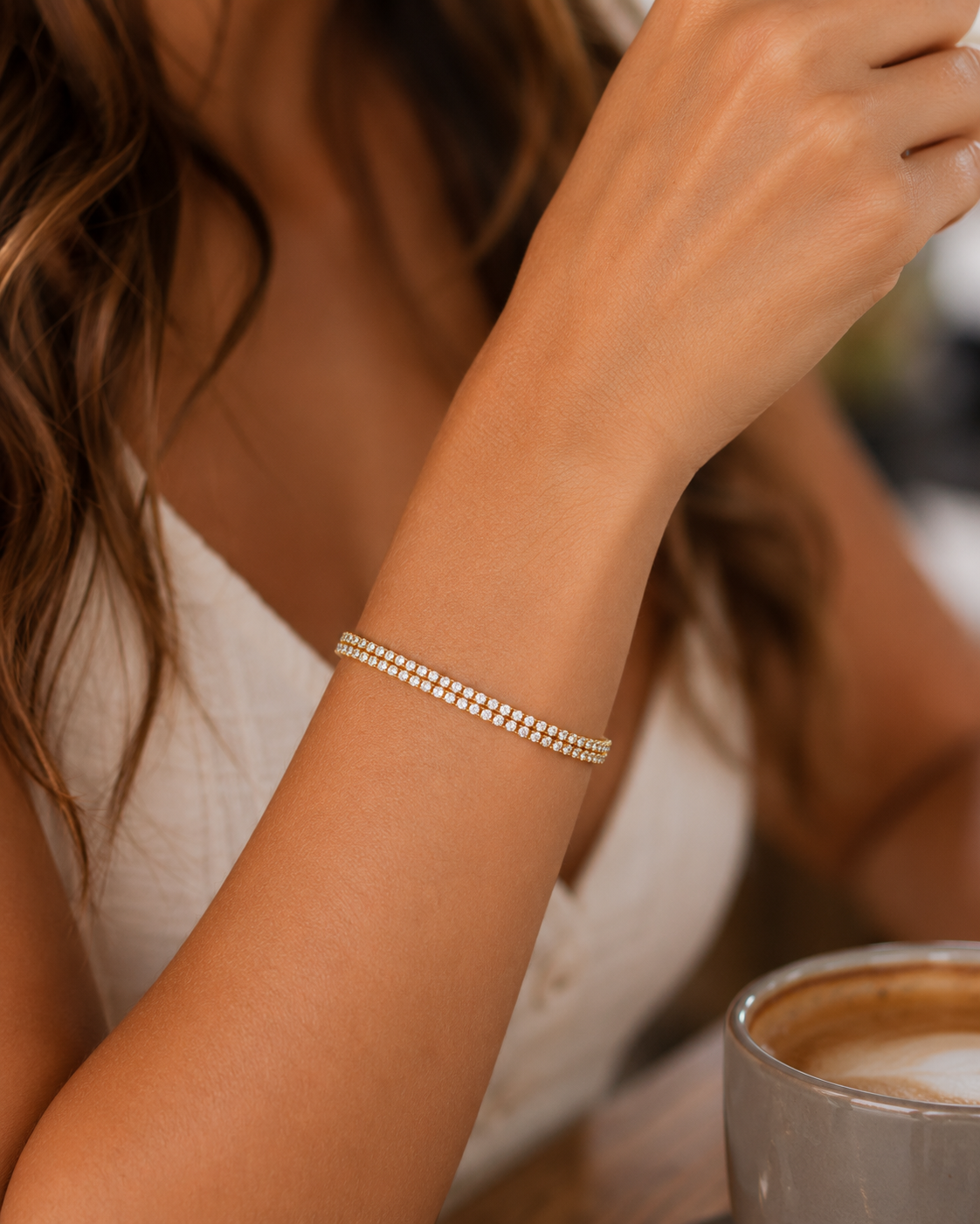 Luxury Tennis Bracelet | Waterproof Tarnish-Free 18K Gold & Silver Stainless Steel Crystal Bracelet for Women