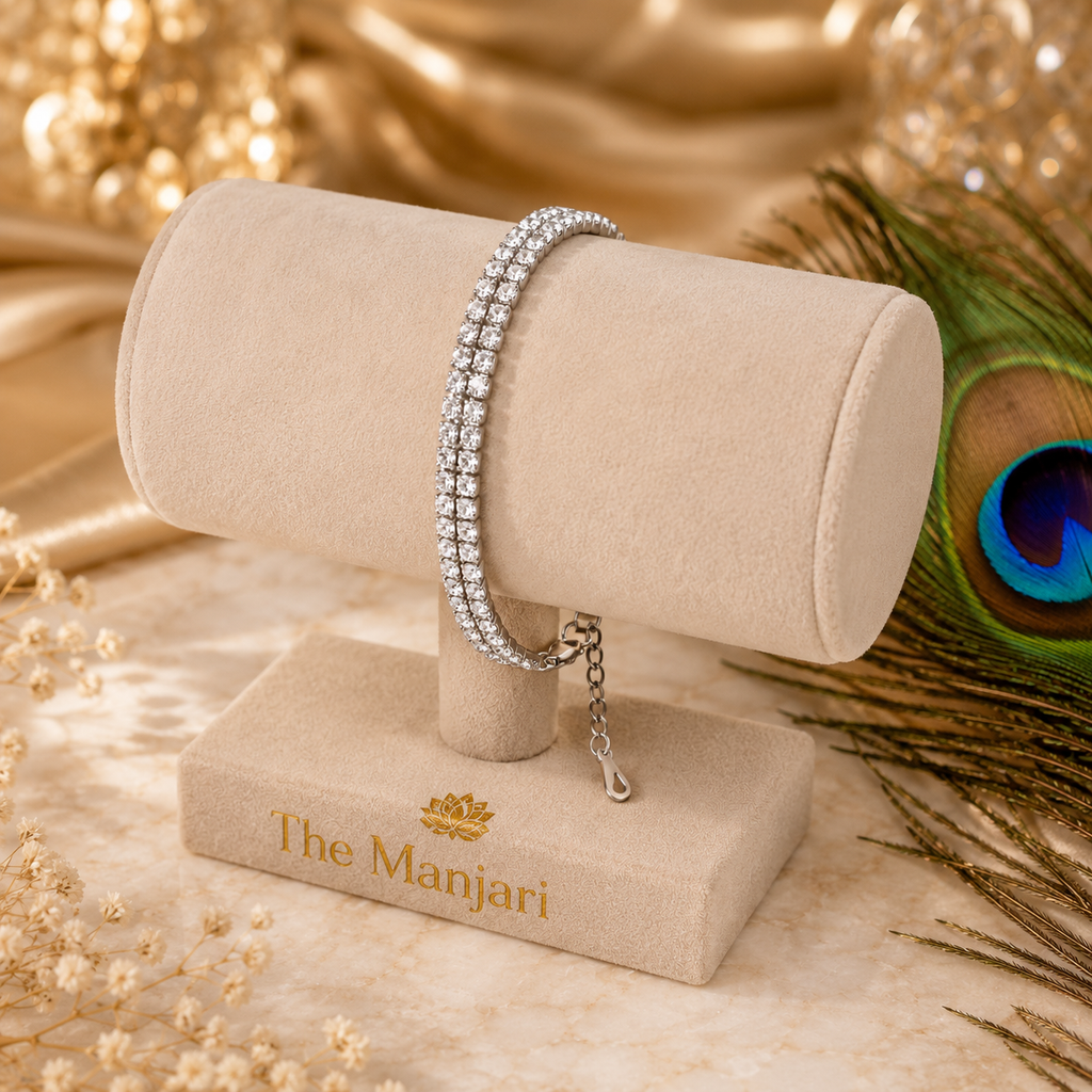 Luxury Tennis Bracelet | Waterproof Tarnish-Free 18K Gold & Silver Stainless Steel Crystal Bracelet for Women