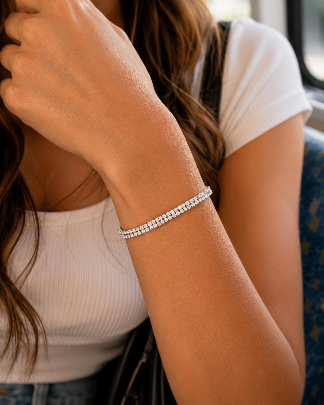 Luxury Tennis Bracelet | Waterproof Tarnish-Free 18K Gold & Silver Stainless Steel Crystal Bracelet for Women