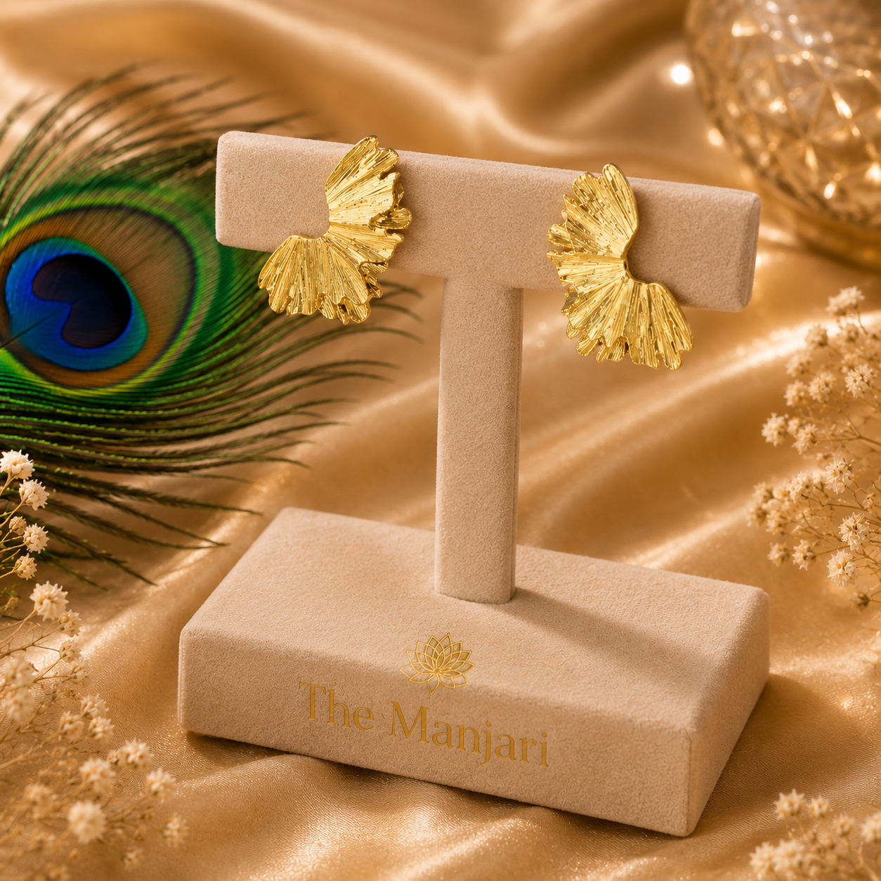 Luxury Sculpted Leaf Statement Earrings – Gold & Silver Stainless Steel Waterproof Earrings | Tarnish-Free Women's Earrings
