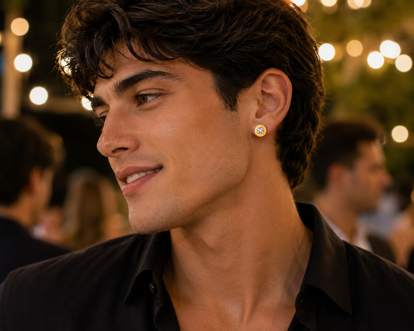 8mm Roman Numeral Stud Earrings | Waterproof Tarnish-Free 18K Gold Plated Stainless Steel Earrings for Women and Men