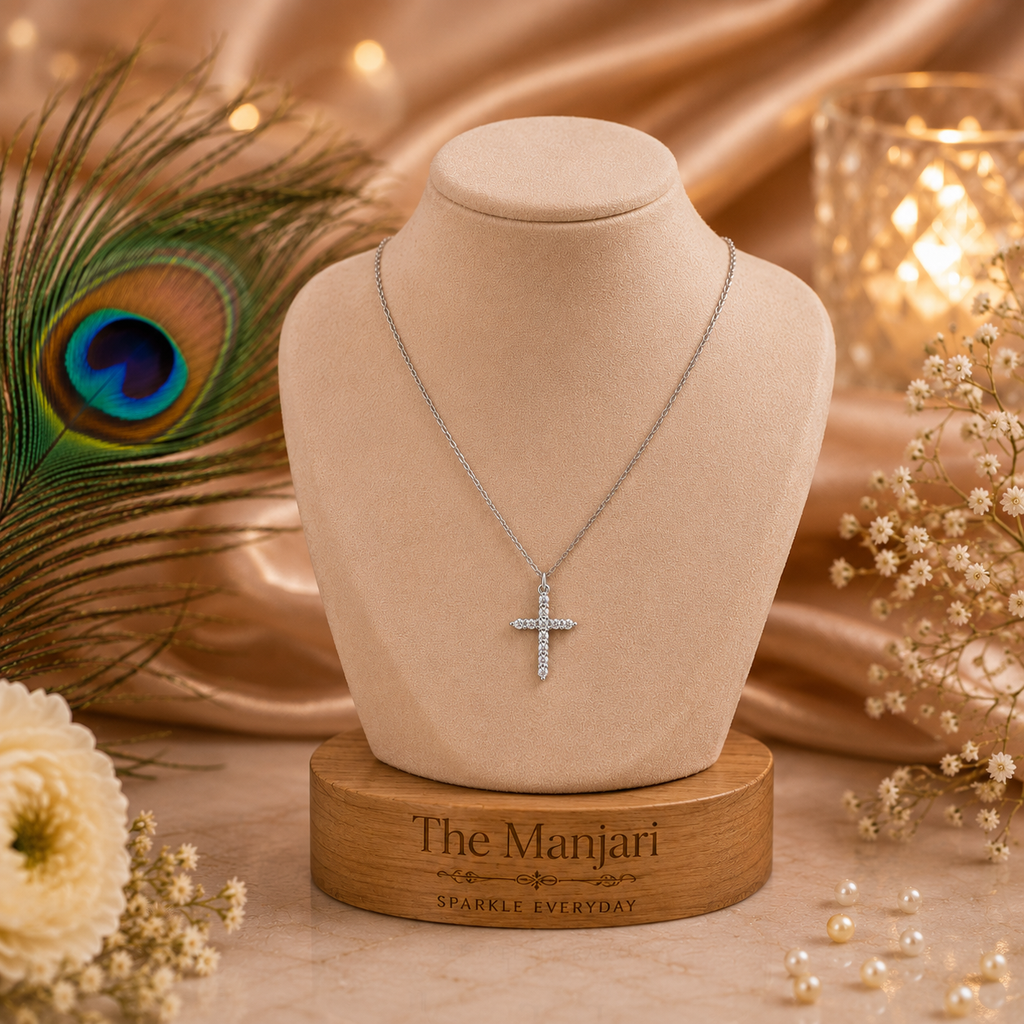 Luxury Cross Pendant Necklace – Gold & Silver Stainless Steel Waterproof Necklace | Tarnish-Free CZ Cross Jewelry