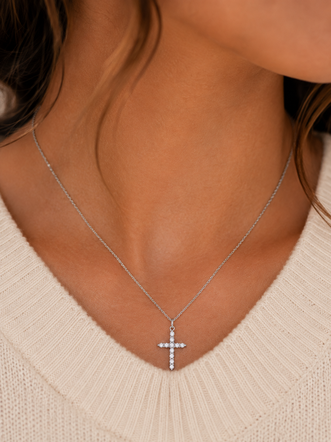 Luxury Cross Pendant Necklace – Gold & Silver Stainless Steel Waterproof Necklace | Tarnish-Free CZ Cross Jewelry