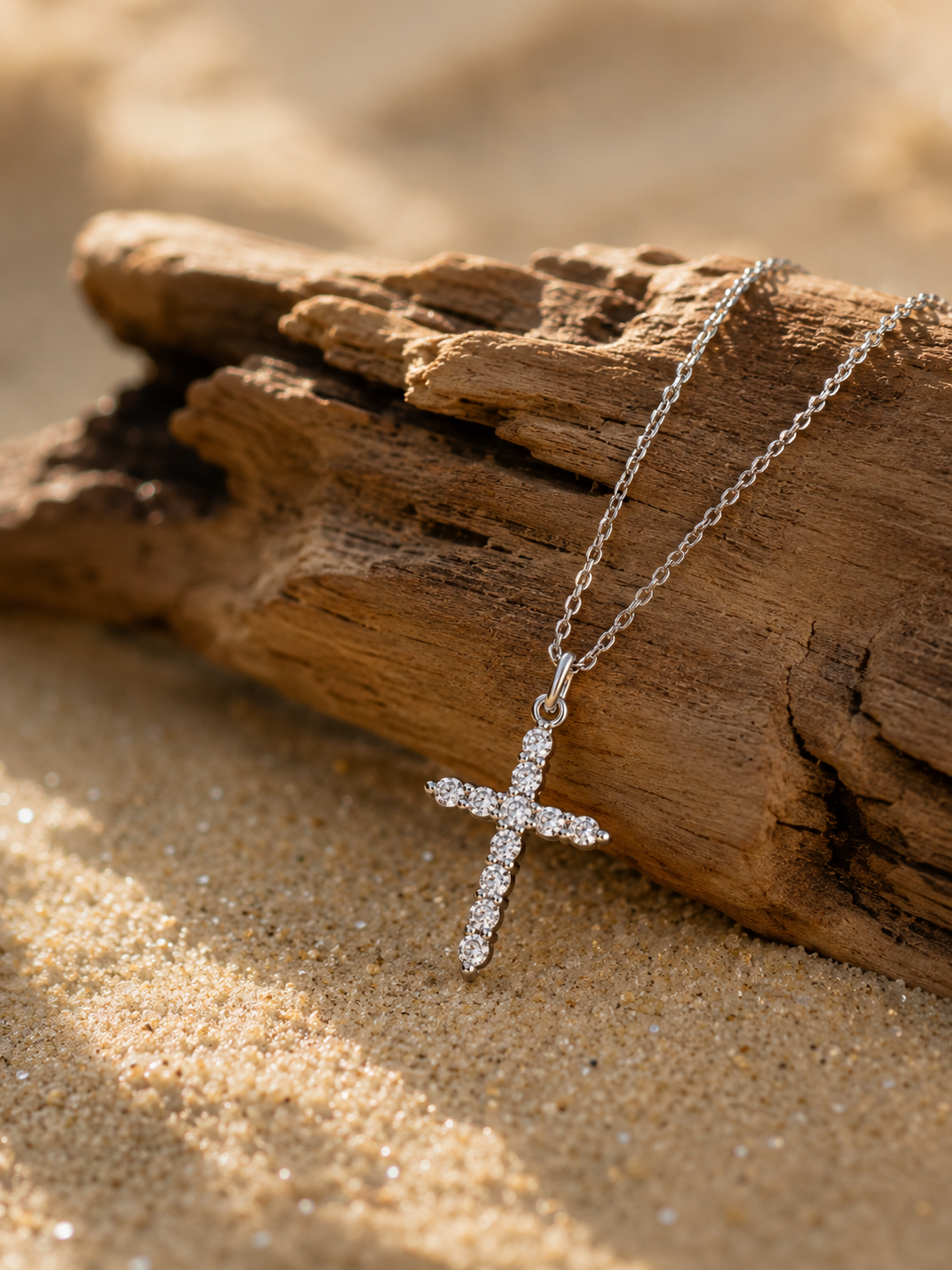 Luxury Cross Pendant Necklace – Gold & Silver Stainless Steel Waterproof Necklace | Tarnish-Free CZ Cross Jewelry