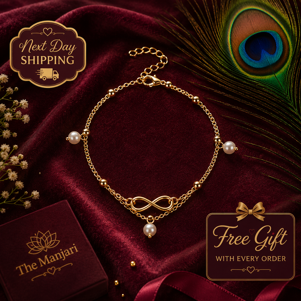 Infinity Pearl Anklet for Women – Gold & Silver Waterproof Anklet, Tarnish-Free Adjustable Stainless Steel Beach Foot Jewelry