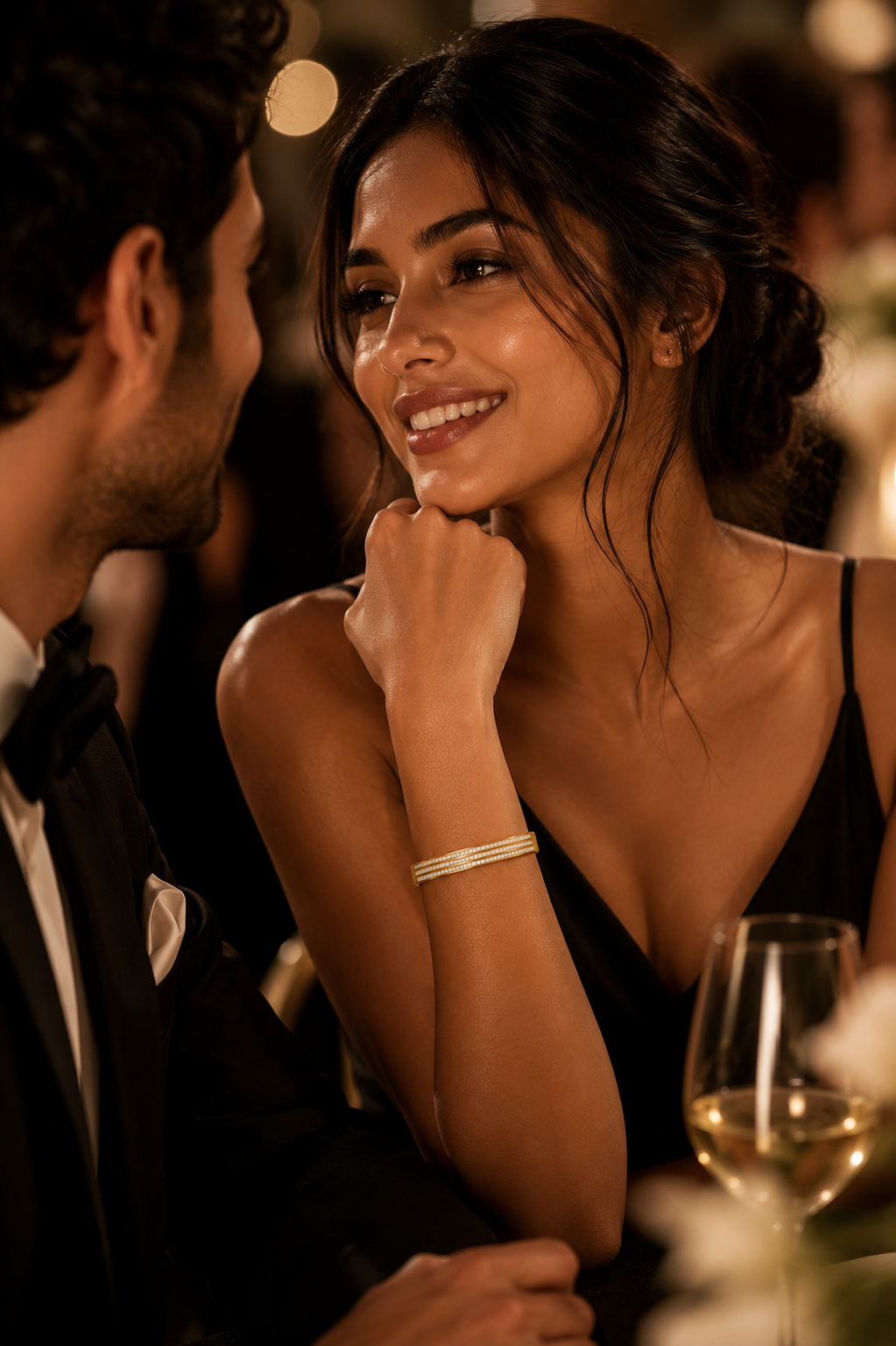 18K Gold Plated CZ Bangle Bracelet – Waterproof Tarnish-Free Stainless Steel Cuff Bracelet for Women | Elegant Stackable Jewelry