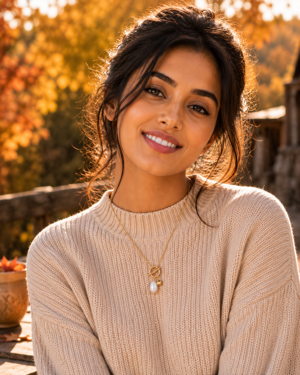 Luna Pearl Toggle Necklace – 18K Gold Plated Freshwater Pearl Pendant Necklace for Women | Waterproof & Tarnish Resistant