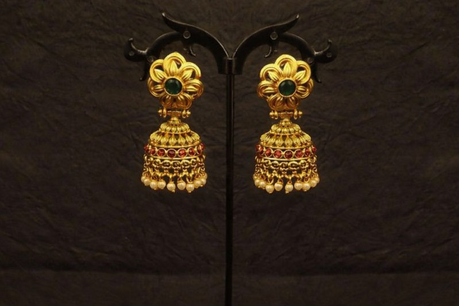 Traditional Gold Jhumka Earrings