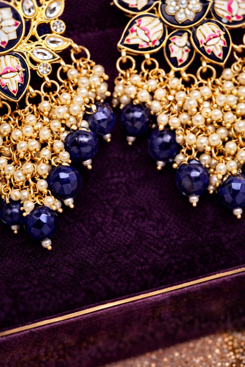 Traditional Floral Chandbali Earrings