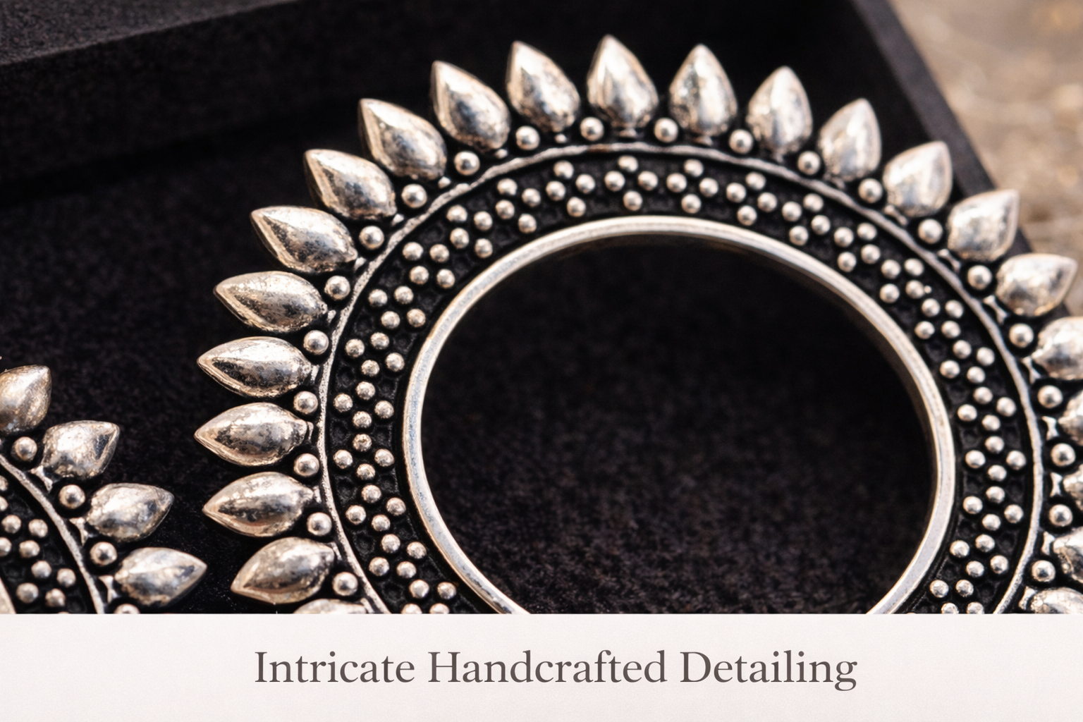 Sunburst Tribal Oxidised Hoop Earrings