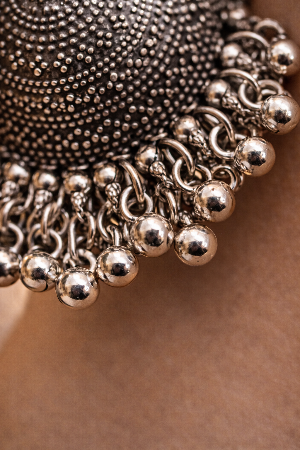 Oxidised Tribal Trishul Earrings