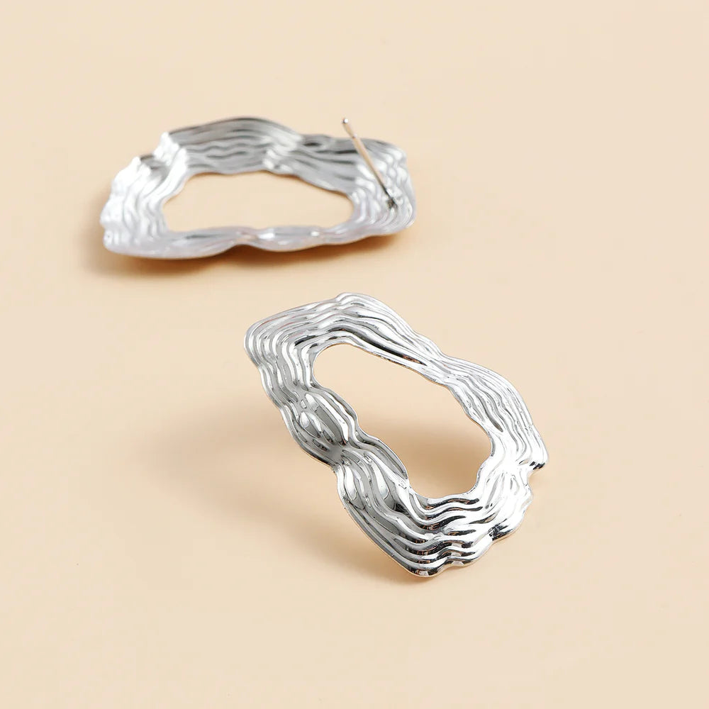 Textured Statement Geometric Earrings