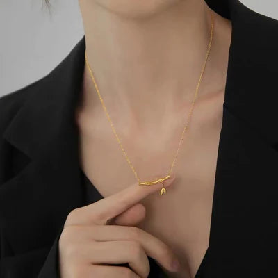 Bamboo Heart Necklace & Bracelet Set