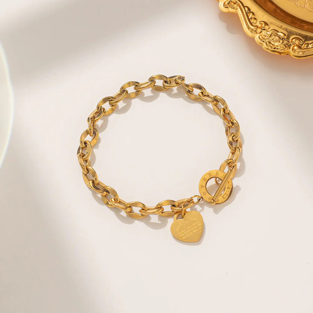 Heart Charm Chain Bracelet