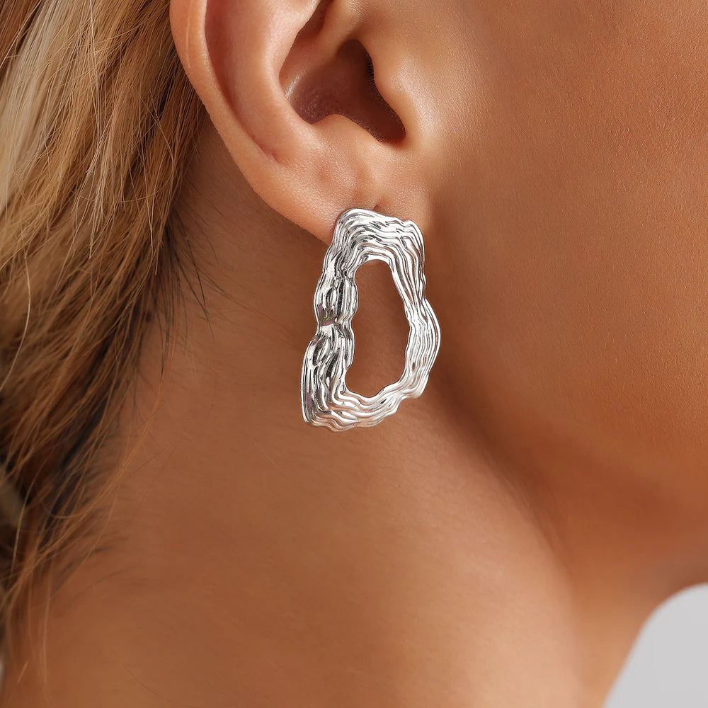Textured Statement Geometric Earrings