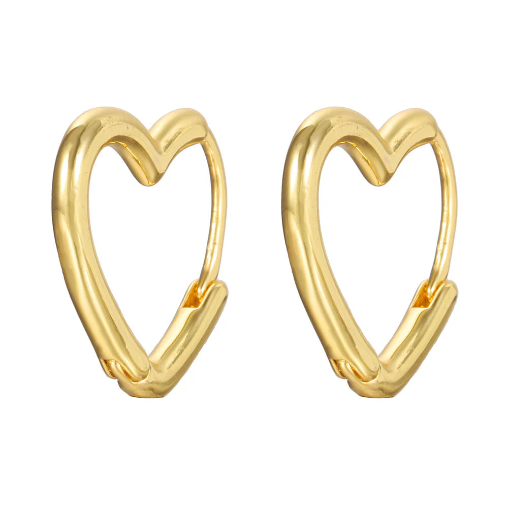 Gold Heart Hoop Earrings