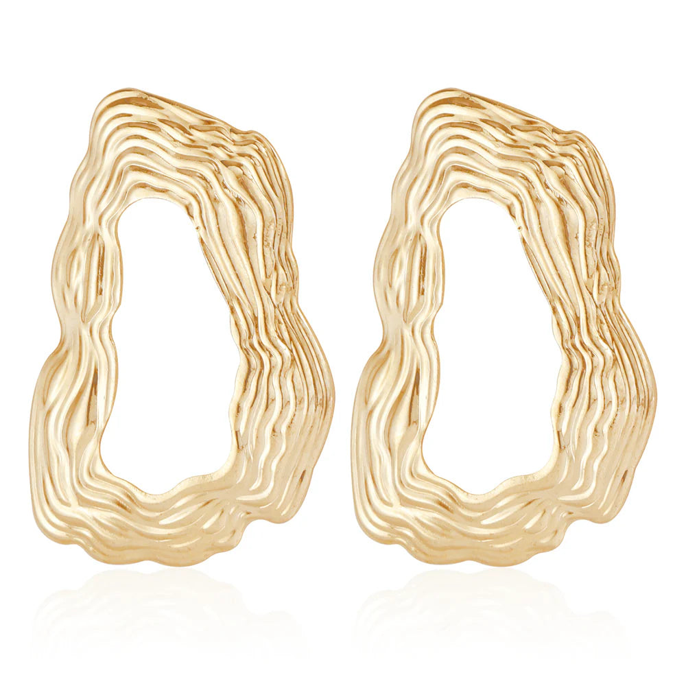 Textured Statement Geometric Earrings