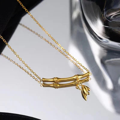 Bamboo Heart Necklace & Bracelet Set