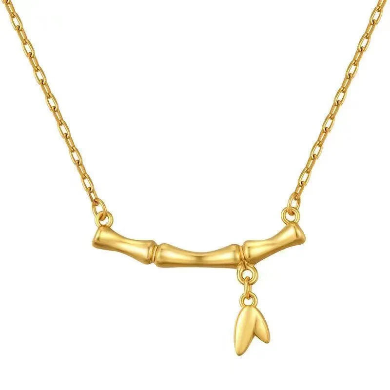 Bamboo Heart Necklace & Bracelet Set